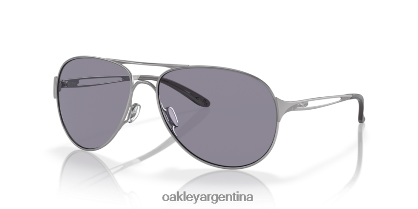 Oakley advertencia NBFV42507 gafas lentes grises, montura cromada pulida