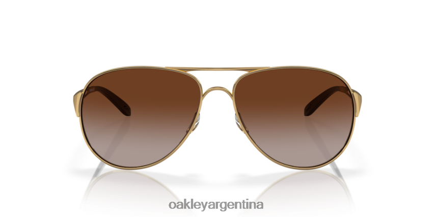 Oakley advertencia NBFV42509 gafas lentes degradadas de color marrón oscuro, montura dorada pulida