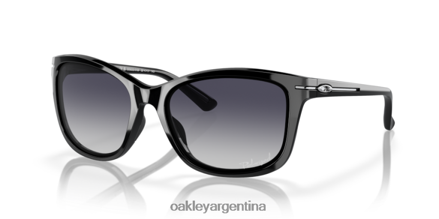 Oakley entrar un momento NBFV42761 gafas lentes polarizadas degradadas grises, montura negra pulida