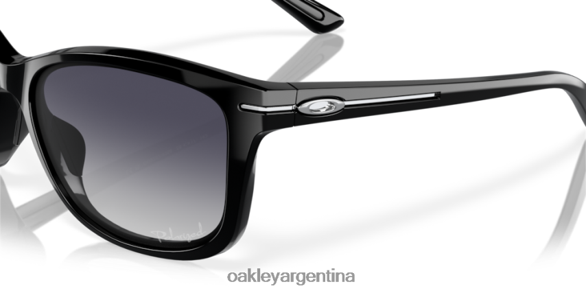 Oakley entrar un momento NBFV42761 gafas lentes polarizadas degradadas grises, montura negra pulida