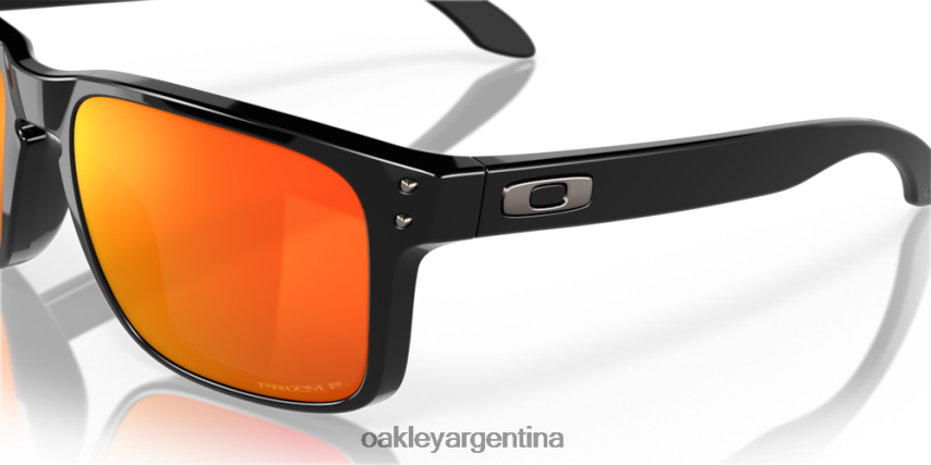 Oakley holbrook NBFV4260 gafas Lentes polarizadas Prizm Ruby, montura negra pulida.