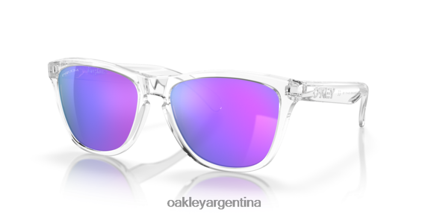 Oakley pieles de rana NBFV42114 gafas lentes prizm violeta, montura transparente pulida