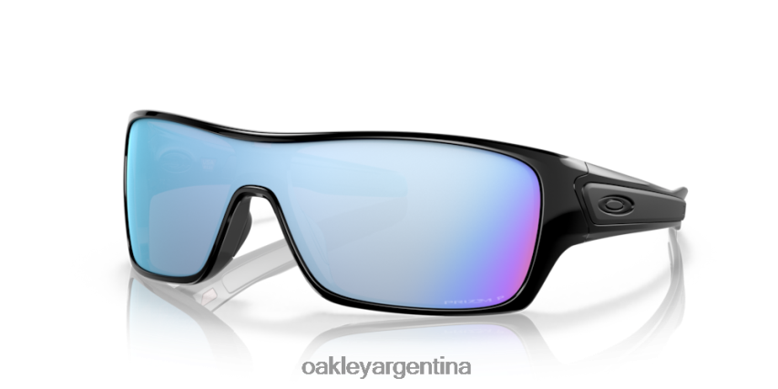 Oakley rotor de turbina NBFV42154 gafas Lentes polarizadas Prizm Deep Water, montura negra pulida.