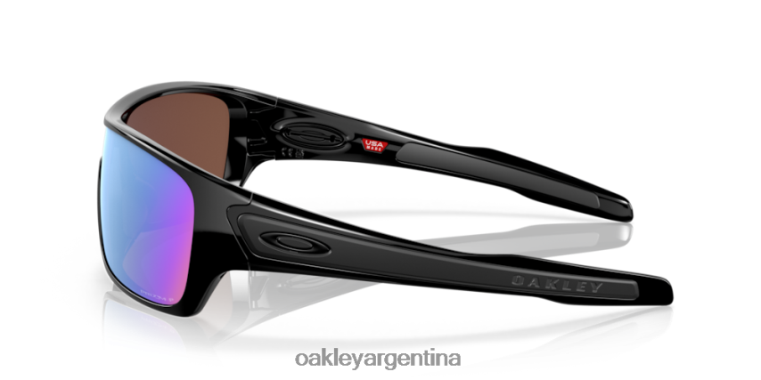 Oakley rotor de turbina NBFV42154 gafas Lentes polarizadas Prizm Deep Water, montura negra pulida.