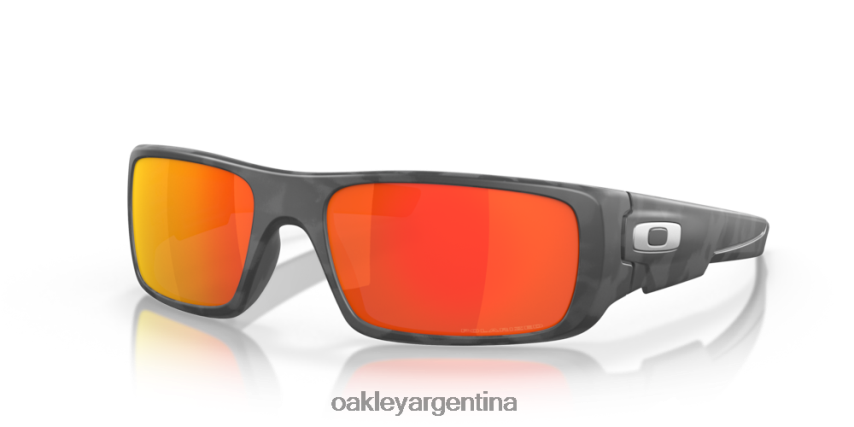 Oakley cigüeñal NBFV42256 gafas Lentes polarizadas Ruby Iridium, montura de camuflaje negro mate.