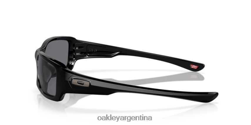 Oakley cinco al cuadrado NBFV42246 gafas lentes grises, montura negra pulida