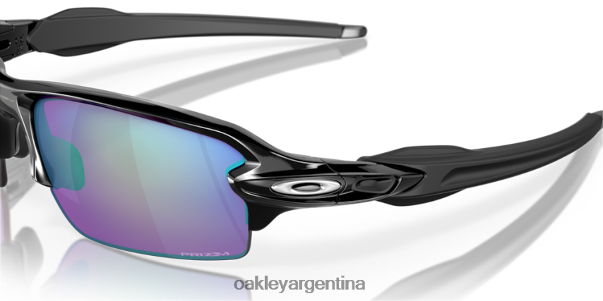 Oakley flak 2.0 (ajuste de puente bajo) NBFV42863 gafas Lentes Prizm Golf, montura negra pulida.