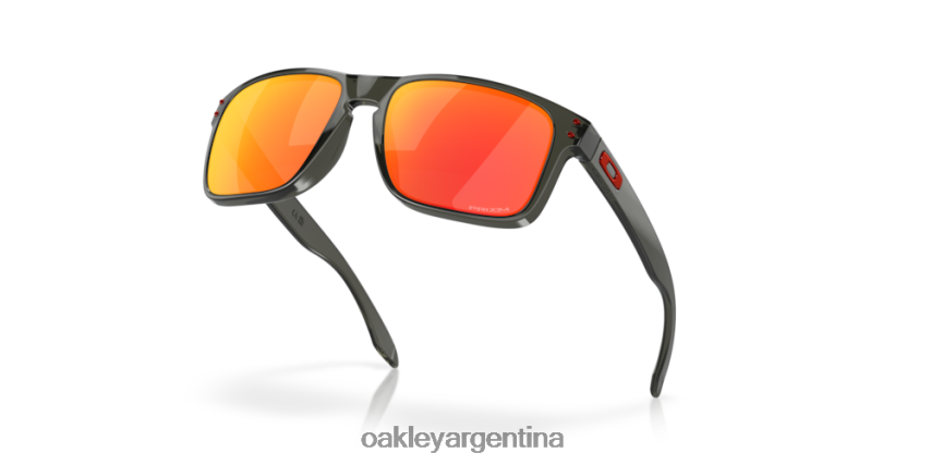 Oakley holbrook (ajuste de puente bajo) NBFV42789 gafas Lentes prizm ruby, montura gris humo
