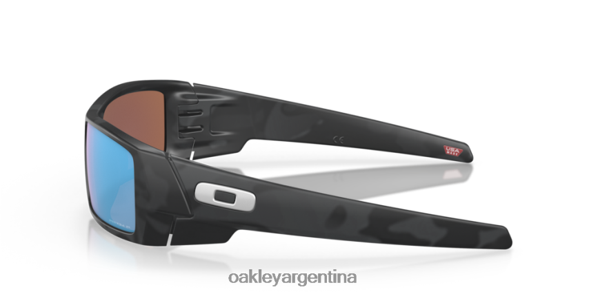 Oakley lata de gas NBFV42322 gafas Lentes polarizadas Prizm Deep Water, montura de camuflaje negro mate.