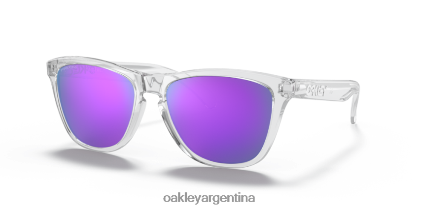 Oakley pieles de rana (ajuste de puente bajo) NBFV42816 gafas lentes prizm violeta, montura transparente pulida