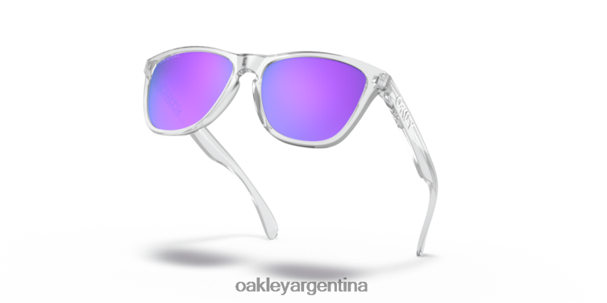 Oakley pieles de rana (ajuste de puente bajo) NBFV42816 gafas lentes prizm violeta, montura transparente pulida