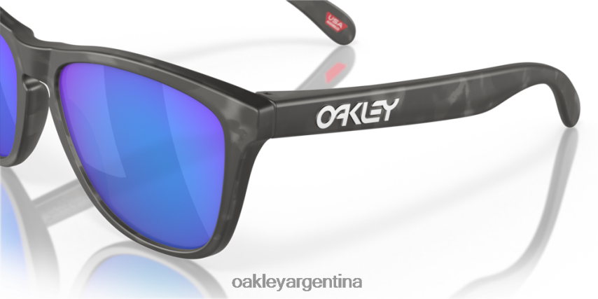 Oakley pieles de rana (ajuste de puente bajo) NBFV42821 gafas lentes polarizadas prizm sapphire, montura carey negro mate
