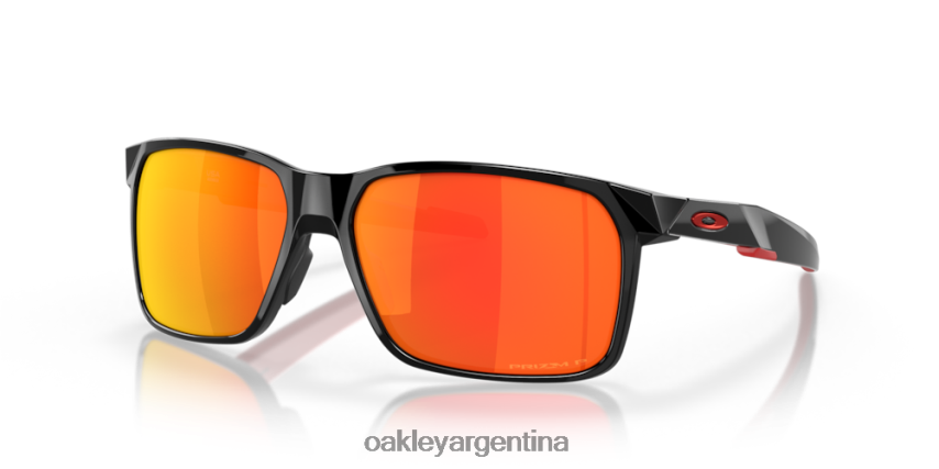 Oakley portal x NBFV42338 gafas Lentes polarizadas Prizm Ruby, montura negra pulida.