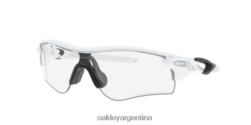 Oakley ruta de bloqueo de radar (ajuste de puente bajo) NBFV42717 gafas Lentes fotocromáticas de iridio de transparente a negro, montura blanca