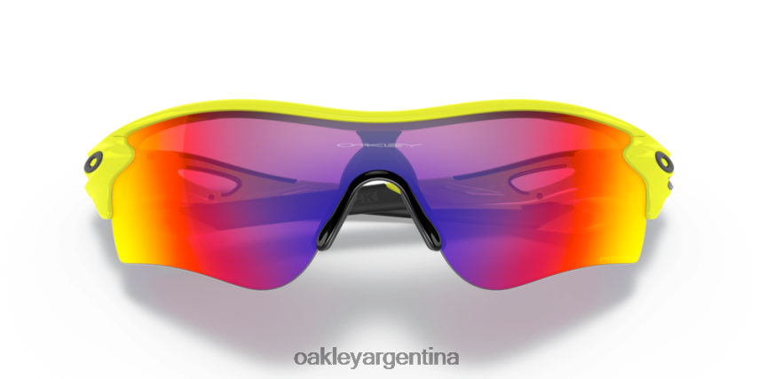 Oakley ruta radarlock (ajuste de puente bajo) colección amarillo neón NBFV42724 gafas Lentes prizm road, montura amarilla pelota de tenis