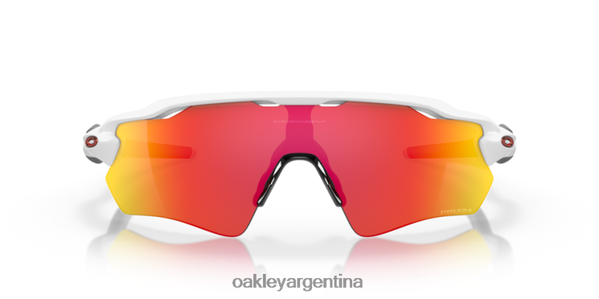 Oakley colores del equipo radar ev path NBFV4235 gafas Lentes Prizm Ruby, montura blanca pulida.