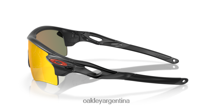 Oakley ruta de bloqueo de radar (ajuste de puente bajo) NBFV42706 gafas Lentes Prizm Ruby, montura tinta negra mate.