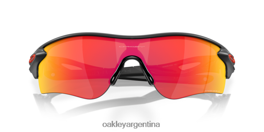 Oakley ruta de bloqueo de radar (ajuste de puente bajo) NBFV42706 gafas Lentes Prizm Ruby, montura tinta negra mate.