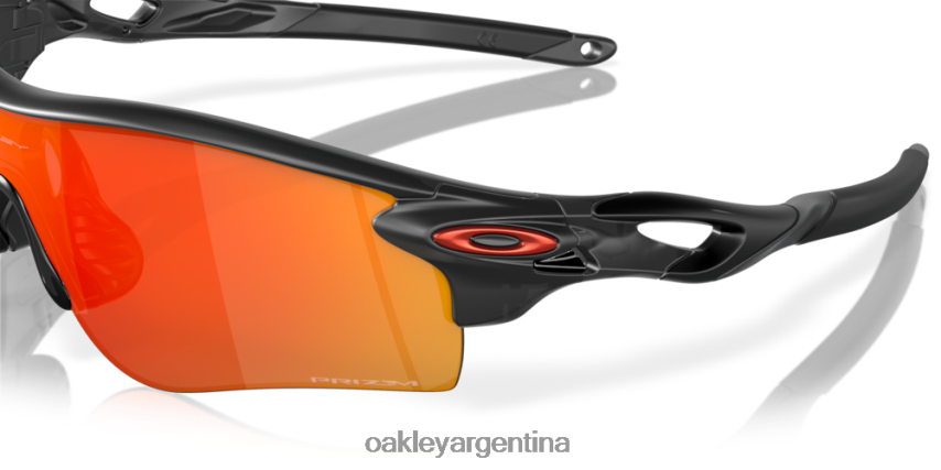 Oakley ruta de bloqueo de radar (ajuste de puente bajo) NBFV42706 gafas Lentes Prizm Ruby, montura tinta negra mate.
