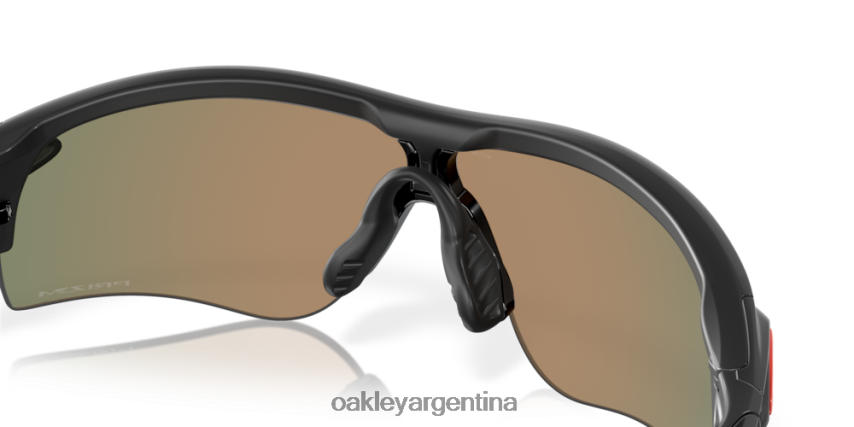 Oakley ruta de bloqueo de radar (ajuste de puente bajo) NBFV42706 gafas Lentes Prizm Ruby, montura tinta negra mate.