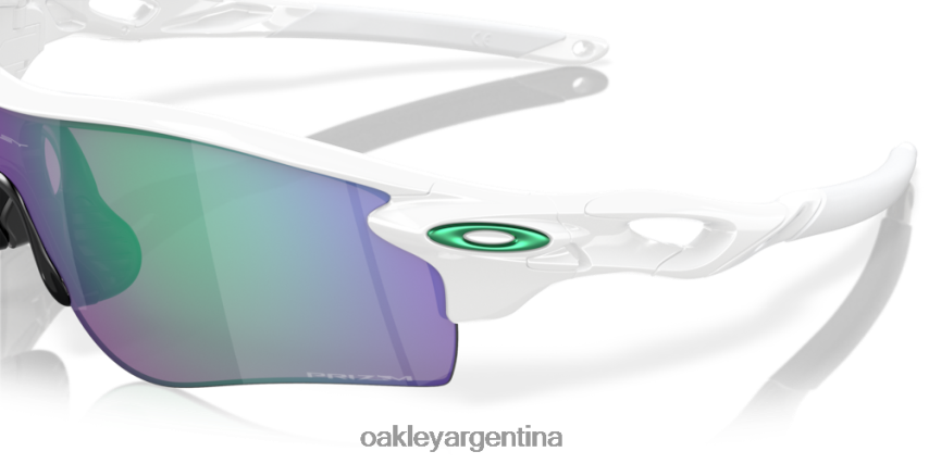 Oakley ruta de bloqueo de radar (ajuste de puente bajo) NBFV42707 gafas lentes prizm jade, montura blanca pulida