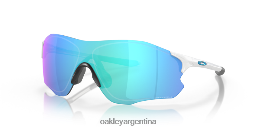 Oakley ruta evzero (ajuste de puente bajo) NBFV42888 gafas Lentes Prizm de zafiro, montura blanca pulida.