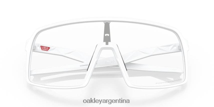 Oakley sutro (ajuste de puente bajo) NBFV42476 gafas Lentes fotocromáticas de iridio de transparente a negro, montura blanca mate
