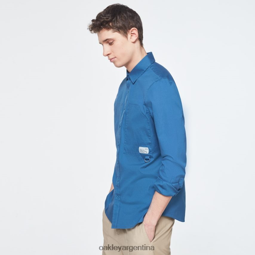 Oakley camisa con parche de ropa de trabajo NBFV422401 ropa azul interestelar