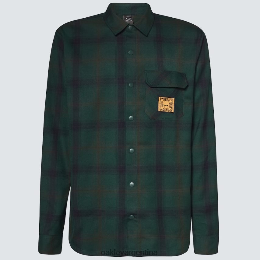 Oakley camisa de franela con calavera tc NBFV422556 ropa cheque verde