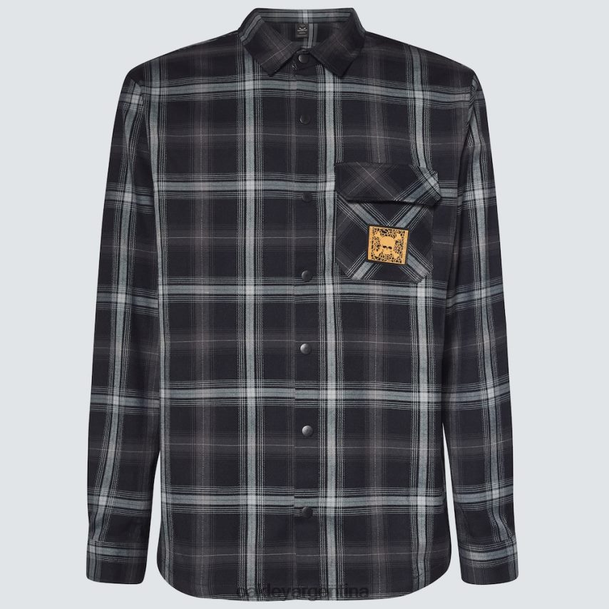 Oakley camisa de franela con calavera tc NBFV422557 ropa negro/gris