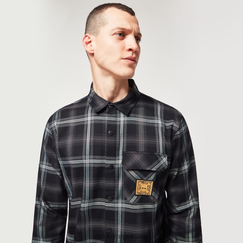 Oakley camisa de franela con calavera tc NBFV422557 ropa negro/gris