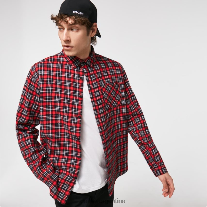 Oakley franela de podio a cuadros ls NBFV422462 ropa cheque rojo/negro