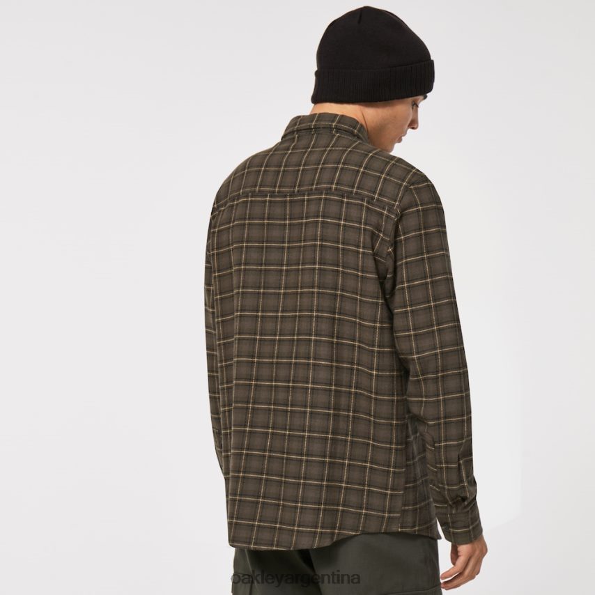 Oakley franela de podio a cuadros ls NBFV422463 ropa nuevo cheque de pincel oscuro