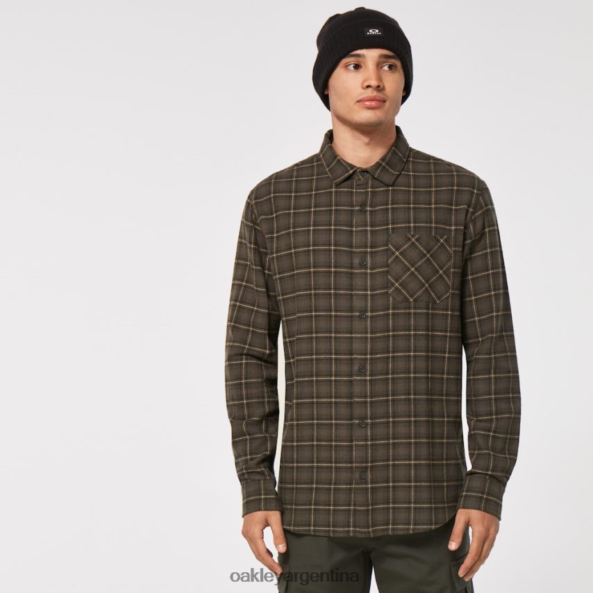 Oakley franela de podio a cuadros ls NBFV422463 ropa nuevo cheque de pincel oscuro