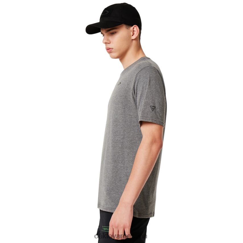 Oakley camiseta con bandera si NBFV422398 ropa gris jaspeado atlético