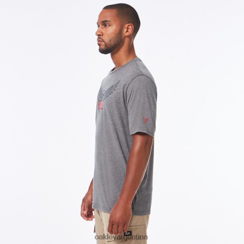 Oakley camiseta con pestaña si eagle NBFV422483 ropa gris jaspeado atlético