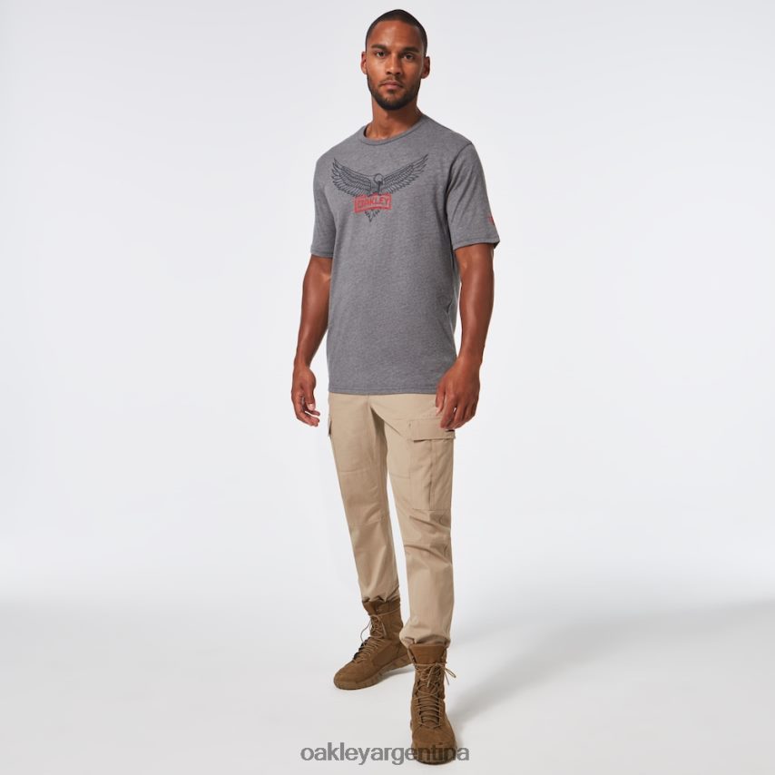 Oakley camiseta con pestaña si eagle NBFV422483 ropa gris jaspeado atlético