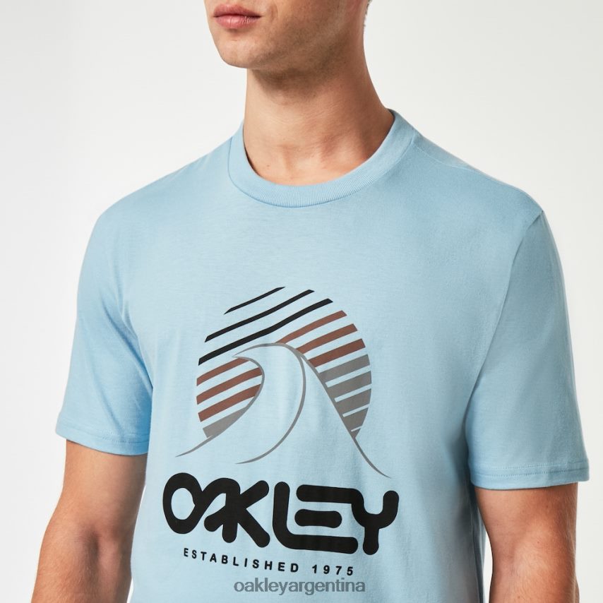 Oakley camiseta una ola b1b NBFV422139 ropa azul lavado a la piedra