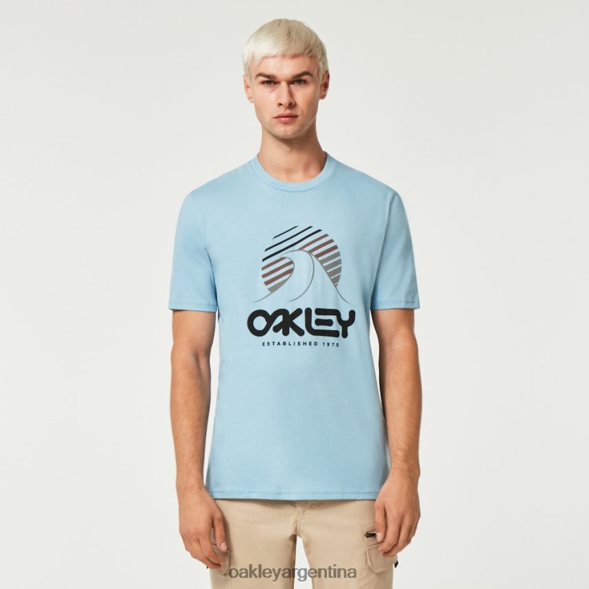 Oakley camiseta una ola b1b NBFV422139 ropa azul lavado a la piedra