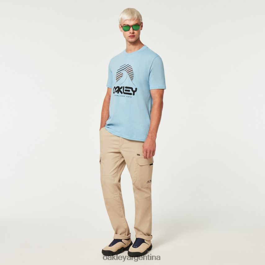 Oakley camiseta una ola b1b NBFV422139 ropa azul lavado a la piedra