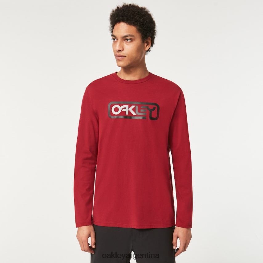 Oakley encerrado en la camiseta b1b ls NBFV422372 ropa rojo hierro