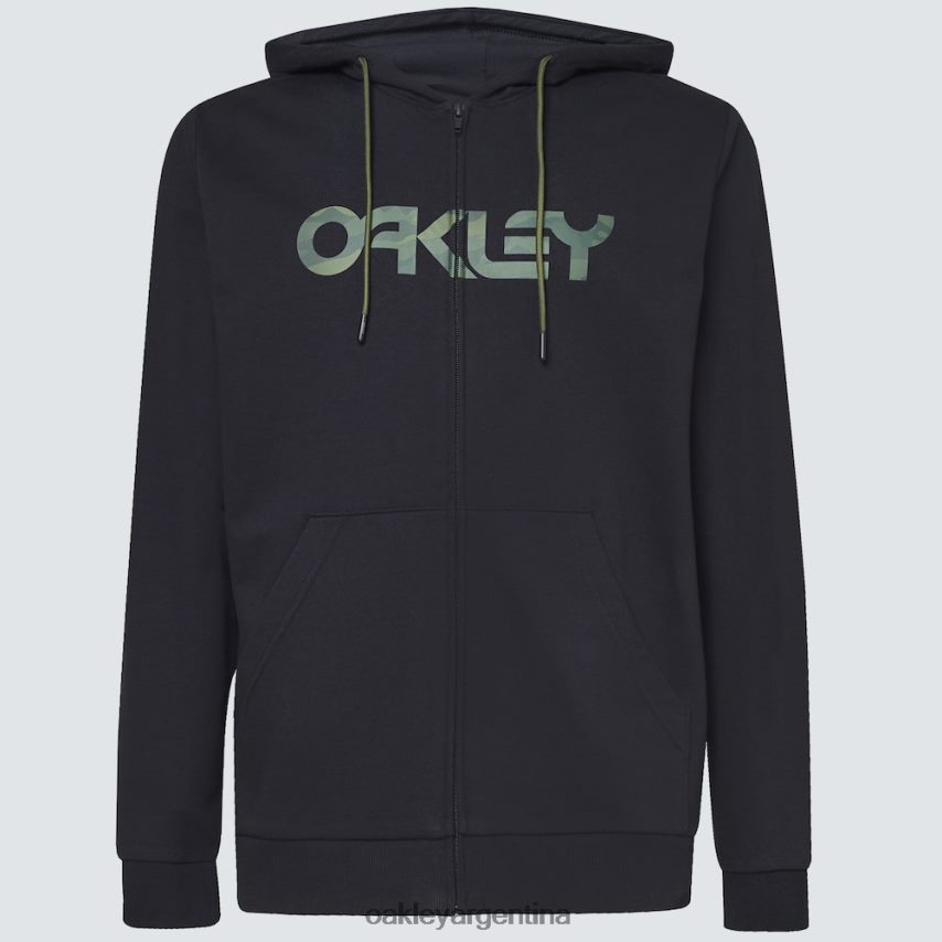 Oakley sudadera con capucha y cierre completo de peluche NBFV422506 ropa negro/camuflaje central