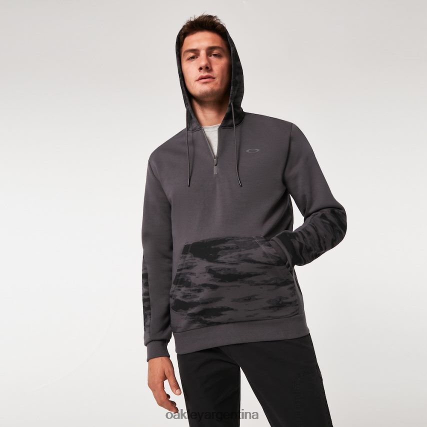 Oakley sudadera con capucha y cremallera de 1/4 con parche de camuflaje NBFV422286 ropa gris uniforme