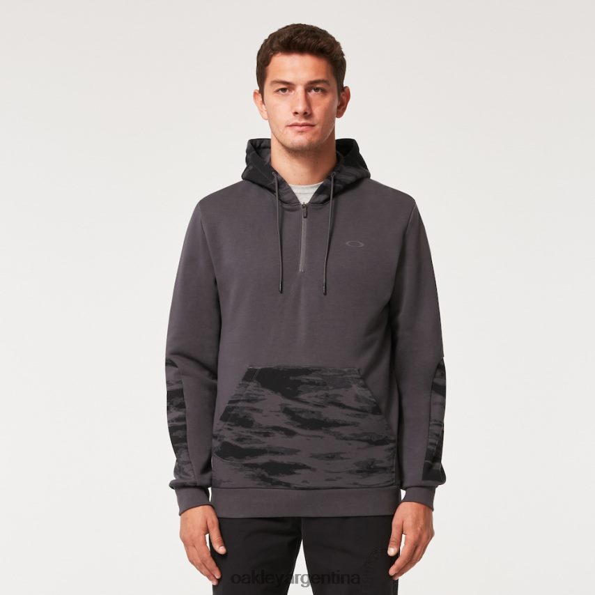 Oakley sudadera con capucha y cremallera de 1/4 con parche de camuflaje NBFV422286 ropa gris uniforme