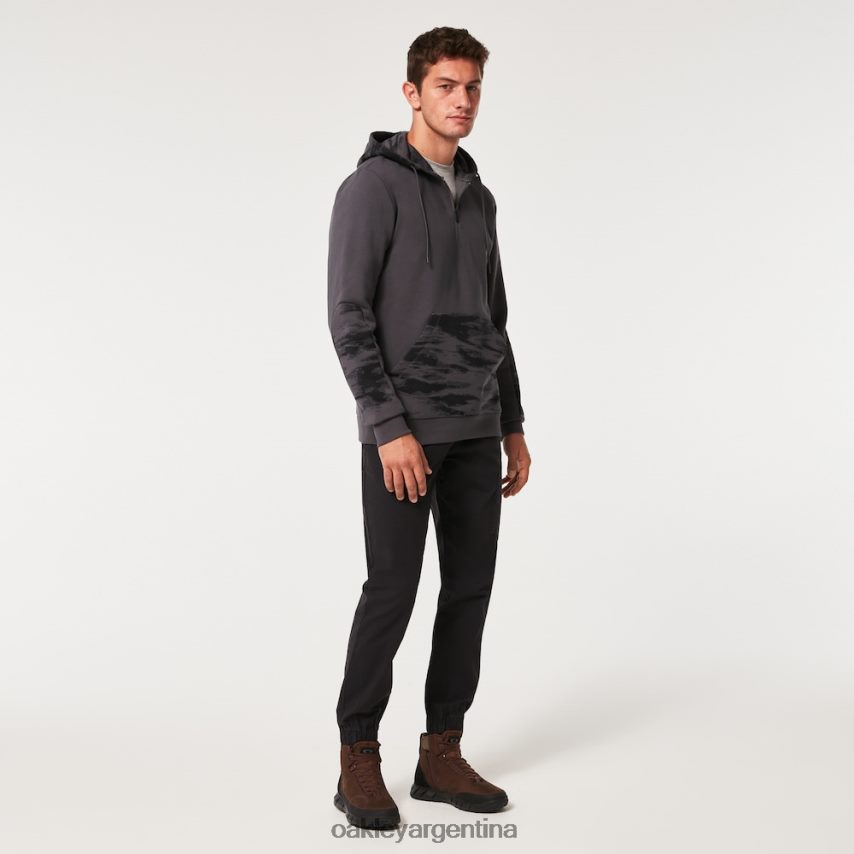 Oakley sudadera con capucha y cremallera de 1/4 con parche de camuflaje NBFV422286 ropa gris uniforme