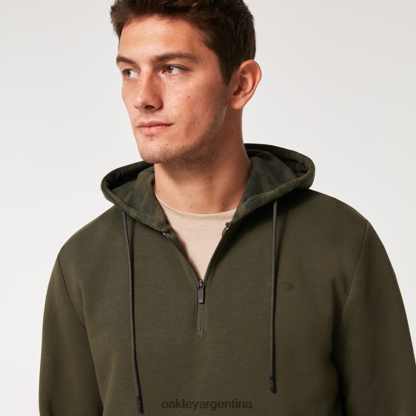 Oakley sudadera con capucha y cremallera de 1/4 con parche de camuflaje NBFV422287 ropa nuevo pincel oscuro