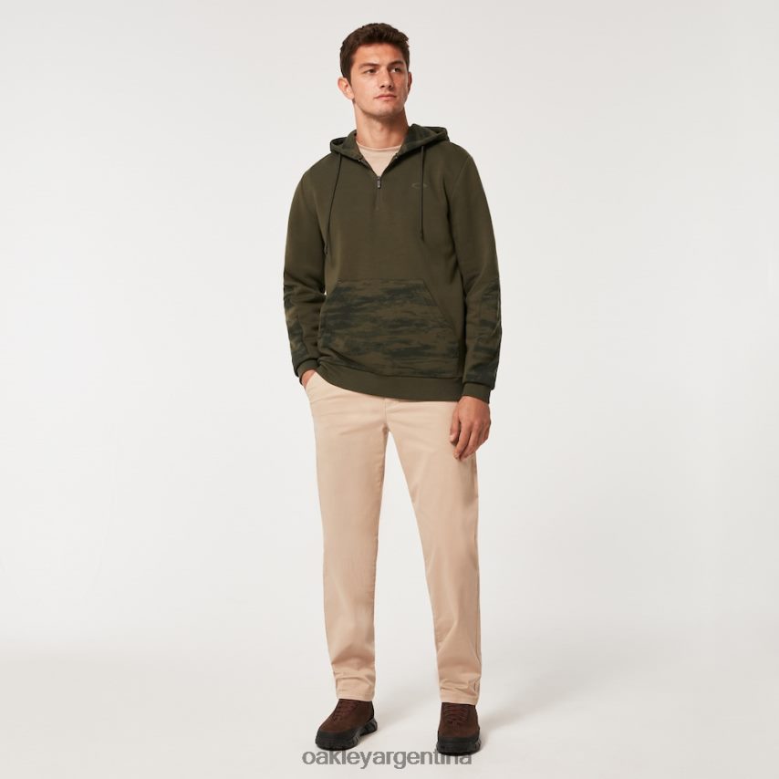 Oakley sudadera con capucha y cremallera de 1/4 con parche de camuflaje NBFV422287 ropa nuevo pincel oscuro
